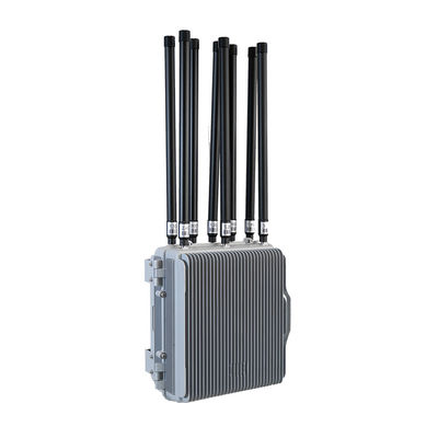 주문 국경 보호 70M-6.2GHz 드론 탐지 고정 시스템 10km 탐지 범위 3km 방해 범위 전체 대역 70MHz-6GHz 2.4G, 5.2G, 5.8G에 대한 안티 UAV 통합 탐지 및 방해기 온라인 제조