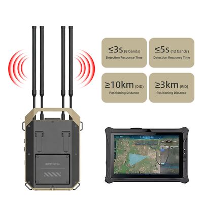 주문 70M-6.2GHz 풀 주파수 드론 탐지기 10km 위치 추적 및 파일럿 경로 캡처 FPV 비디오 신호 안티 UAV 시스템 온라인 제조