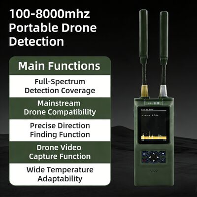 주문 100-8000MHZ 드론 탐지기 휴대용 드론 탐지기 1~3km 드론 탐지 거리 웨어러블 사용 온라인 제조
