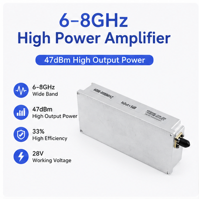 주문 TZ-6000-8000 50W GaN RF 전력 증폭기 | 6000-8000MHz 광대역 모듈 온라인 제조