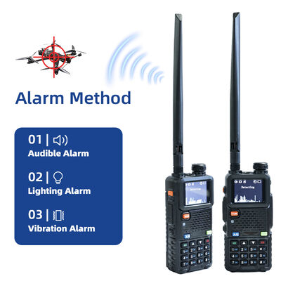 주문 휴대용 드론 탐지 2km 범위 300-6200MHz 듀얼 모드 드론 탐지기 슈퍼 초기 경고 및 시계를 통해 광범위한 탐지 모델 전체 주파수 대역 커버리지 온라인 제조