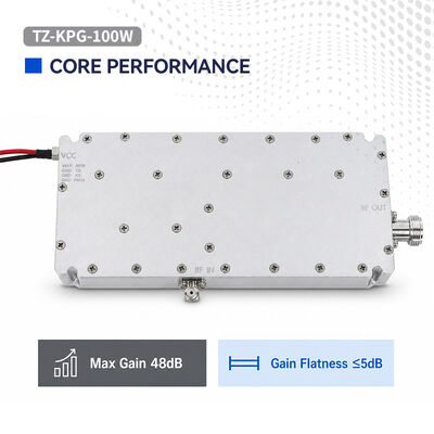 구입하다 100W 300-2700MHz 고출력 RF 증폭기 모듈 내장 온도 VSWR 및 ALC 보호 광대역 커버리지 저고도 보안 시스템용 온라인 제조